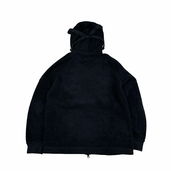 Stone Island 2021 Black Teddy Fleece Zipped Jacket - Large