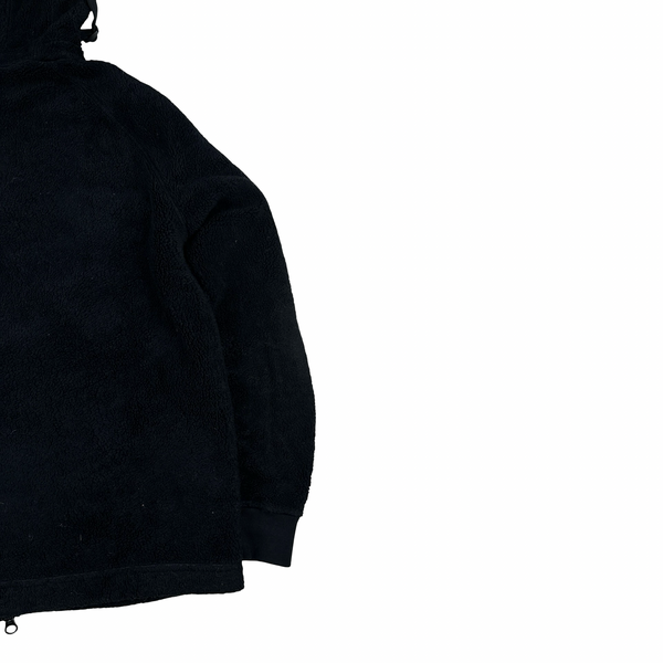 Stone Island 2021 Black Teddy Fleece Zipped Jacket - Large