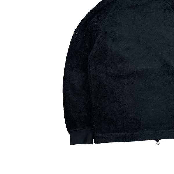 Stone Island 2021 Black Teddy Fleece Zipped Jacket - Large
