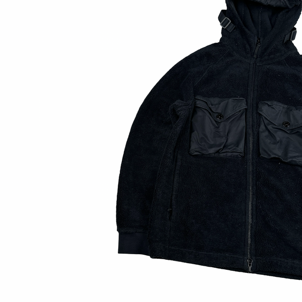 Stone Island 2021 Black Teddy Fleece Zipped Jacket - Large