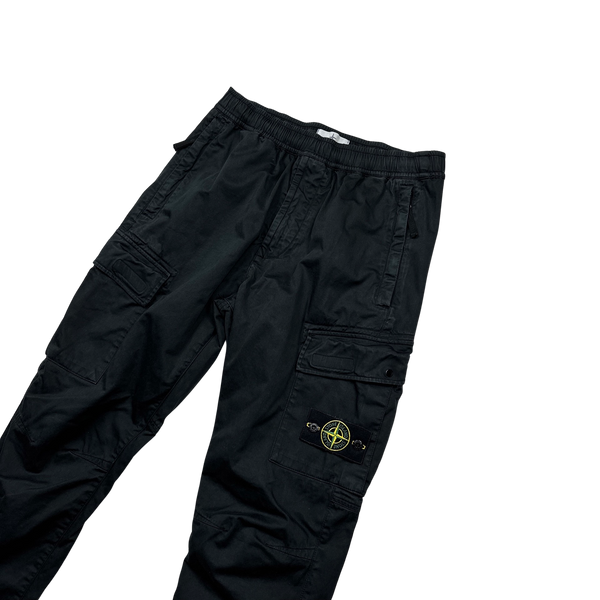 Stone Island 2021 Black RE T Cargo Trousers - 32"