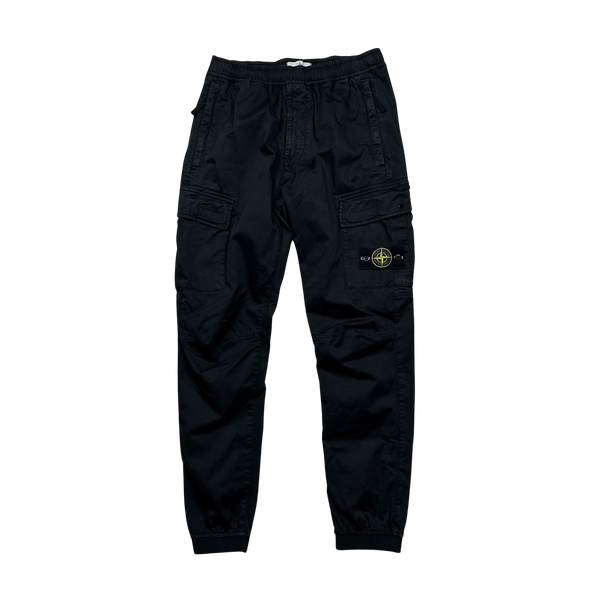 Stone Island 2021 Black RE T Cargo Trousers - 32"