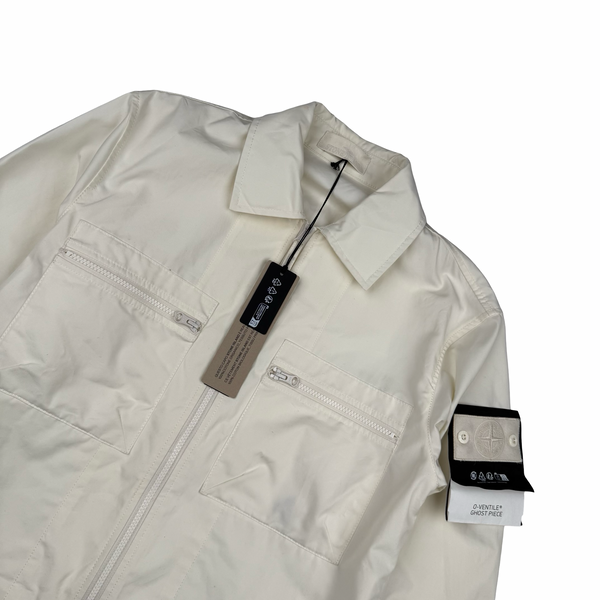 Stone Island 2024 Ivory O-Ventile Ghost Piece Overshirt - Small