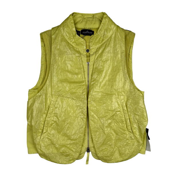 Stone Island 2022 Yellow Shadow Project Glass Linen Utility Vest - Medium - Large