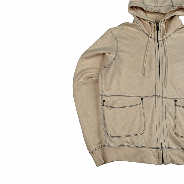Stone Island 2007 Denims Pale Peach/Beige Cotton Zip Hoodie- Large