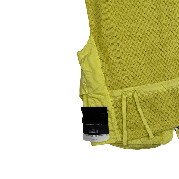 Stone Island 2022 Yellow Shadow Project Glass Linen Utility Vest - Medium - Large