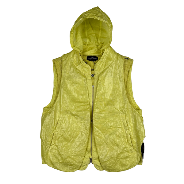 Stone Island 2022 Yellow Shadow Project Glass Linen Utility Vest - Medium - Large