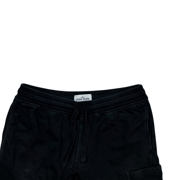 Stone Island 2018 Black Cotton Fleece Shorts - Large