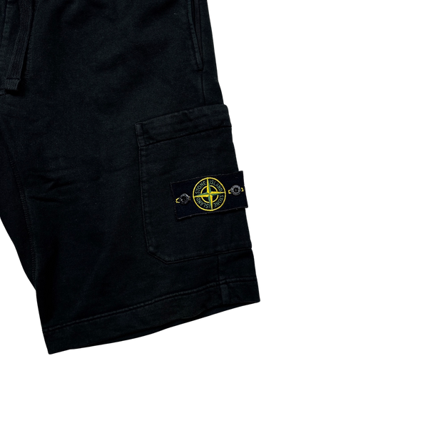 Stone Island 2018 Black Cotton Fleece Shorts - Large