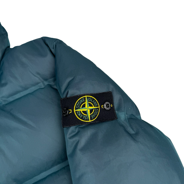 Stone Island 2010 Teal Welded Down Balaclava Puffer Jacket - Large