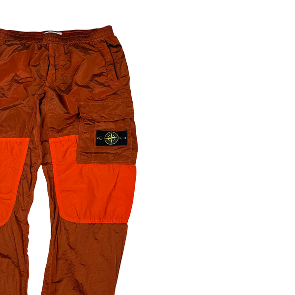 Stone Island 2020 Burnt Orange Nylon Metal Trousers - 34"