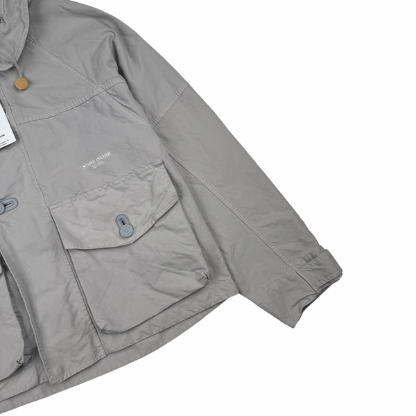 Stone Island Silver 2026 Nyco Panama-TC S.I Marina hooded Jacket - Large