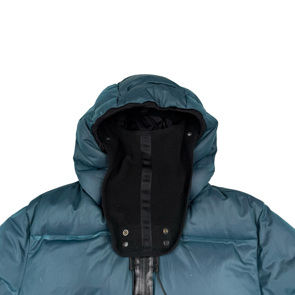 Stone Island 2010 Teal Welded Down Balaclava Puffer Jacket - Large