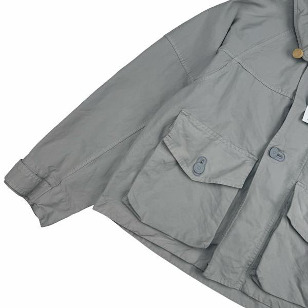 Stone Island Silver 2026 Nyco Panama-TC S.I Marina hooded Jacket - Large