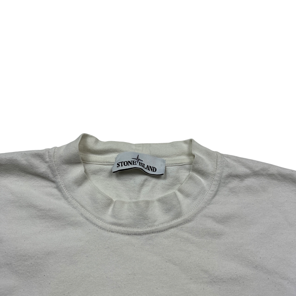 Stone Island 2015 White Cotton Crewneck - Medium