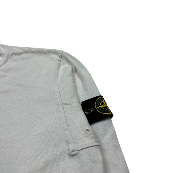 Stone Island 2015 White Cotton Crewneck - Medium