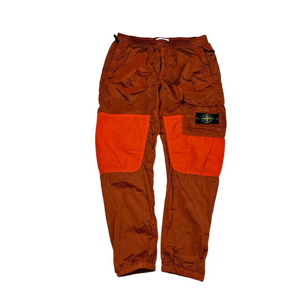 Stone Island 2020 Burnt Orange Nylon Metal Trousers - 34"