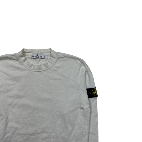Stone Island 2015 White Cotton Crewneck - Medium