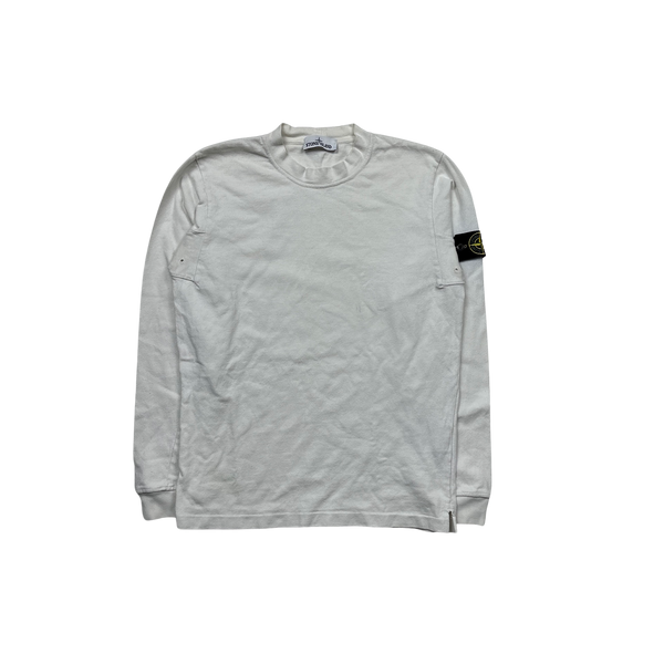Stone Island 2015 White Cotton Crewneck - Medium