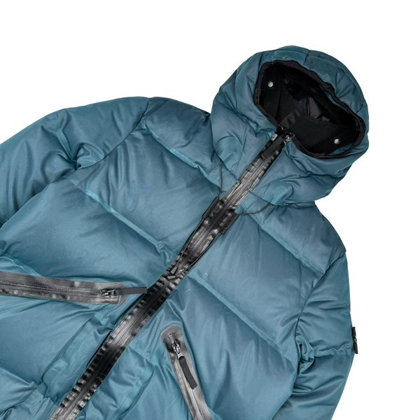 Stone Island 2010 Teal Welded Down Balaclava Puffer Jacket - Large