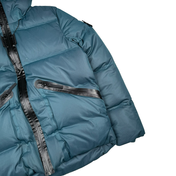 Stone Island 2010 Teal Welded Down Balaclava Puffer Jacket - Large