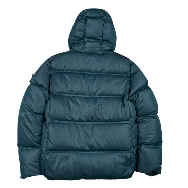 Stone Island 2010 Teal Welded Down Balaclava Puffer Jacket - Large
