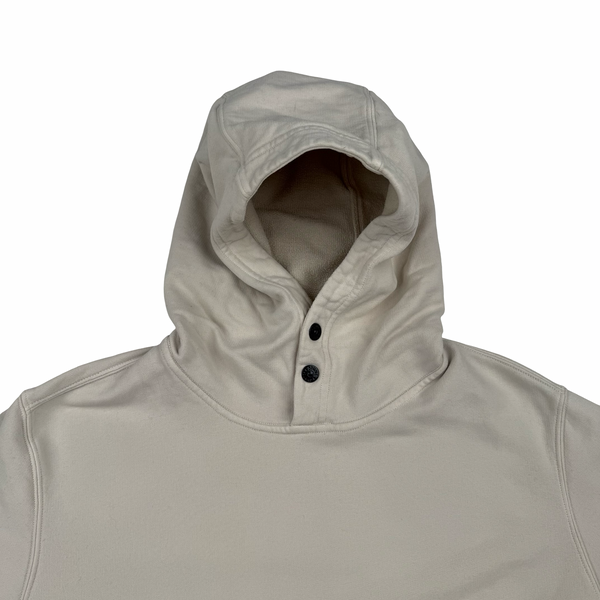 Stone Island 2023 Cream Cotton Hoodie Jumper - Large