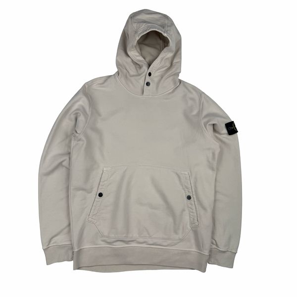 Stone Island 2023 Cream Cotton Hoodie Jumper - Large