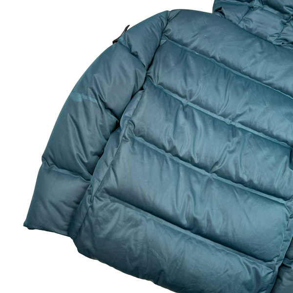 Stone Island 2010 Teal Welded Down Balaclava Puffer Jacket - Large