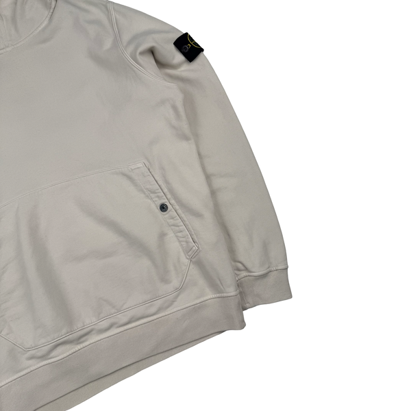 Stone Island 2023 Cream Cotton Hoodie Jumper - Large
