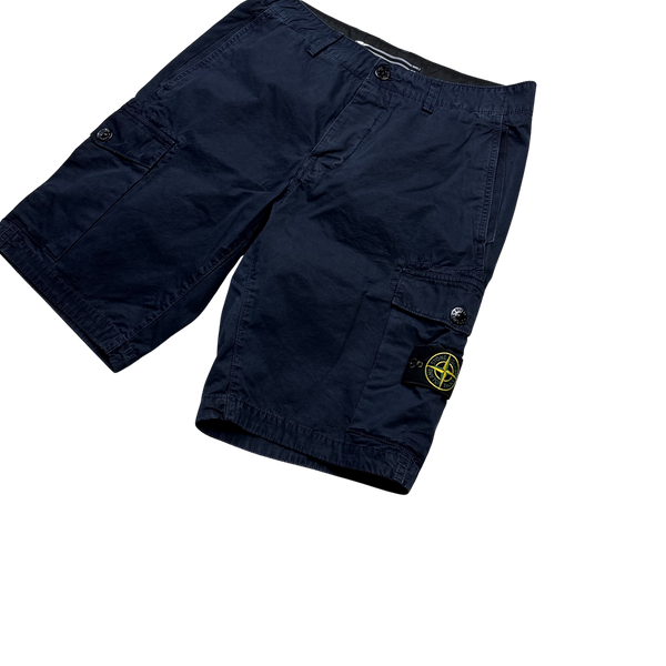 Stone Island 2017 Navy Cargo Shorts - 30"