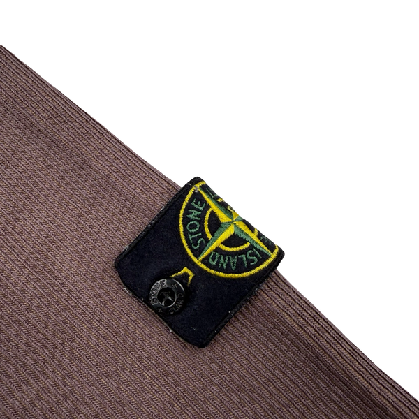 Stone Island Vintage 2003 Maroon Cotton Blend Ribbed Jumper -Large
