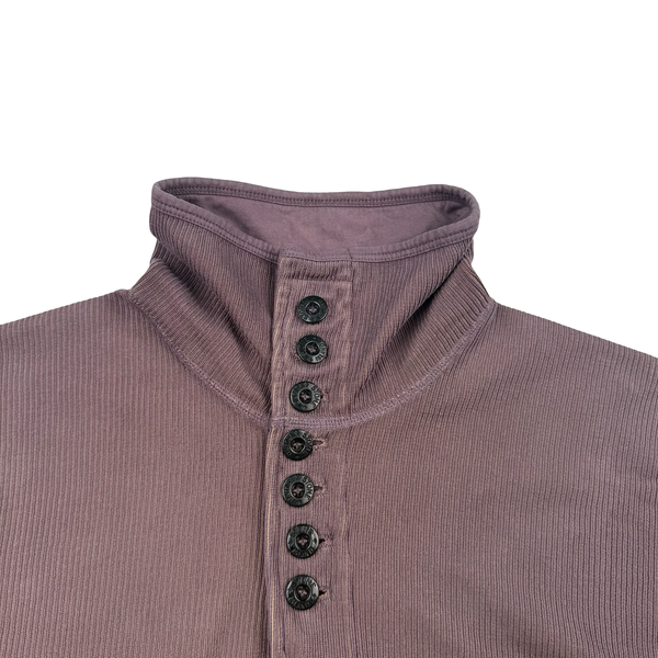 Stone Island Vintage 2003 Maroon Cotton Blend Ribbed Jumper -Large