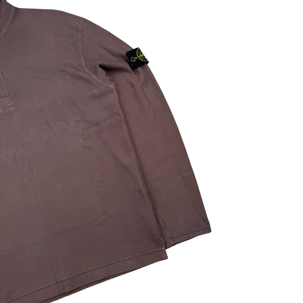 Stone Island Vintage 2003 Maroon Cotton Blend Ribbed Jumper -Large