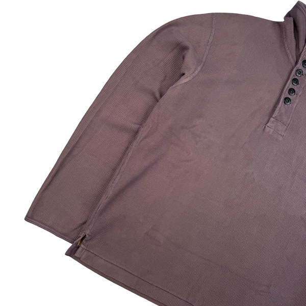 Stone Island Vintage 2003 Maroon Cotton Blend Ribbed Jumper -Large