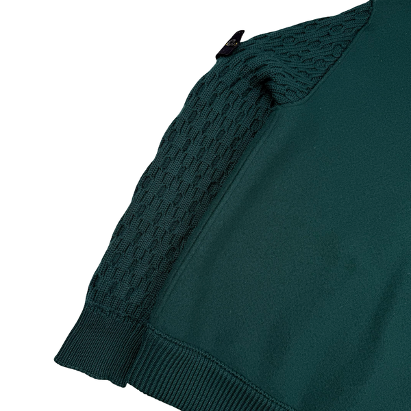 Stone Island 2013 Forest Green President Knit Wool Zip Jacket - Large