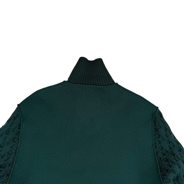 Stone Island 2013 Forest Green President Knit Wool Zip Jacket - Large