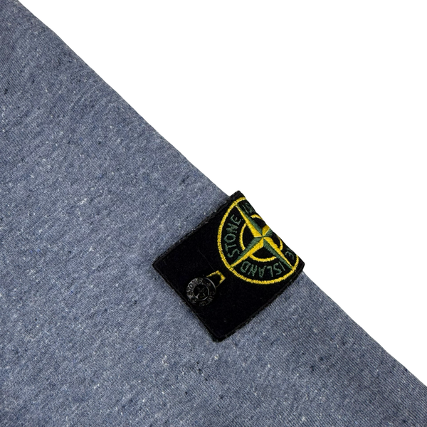 Stone Island Blue Marl Cotton Crew Neck Jumper - Medium