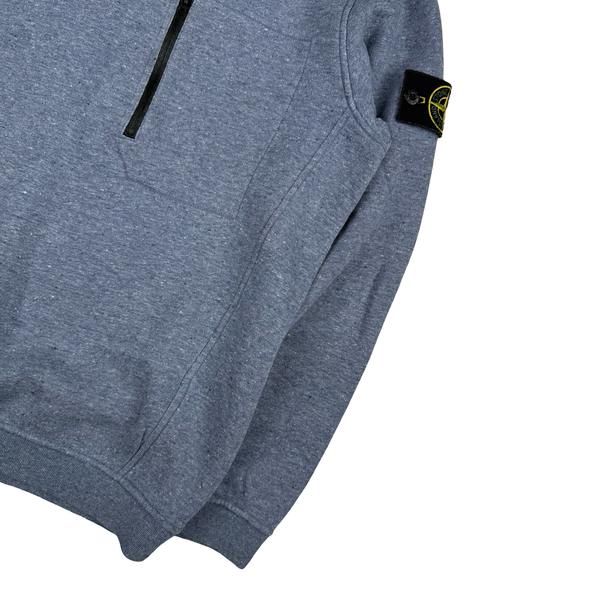 Stone Island Blue Marl Cotton Crew Neck Jumper - Medium