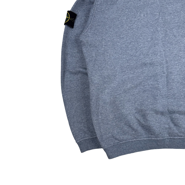 Stone Island Blue Marl Cotton Crew Neck Jumper - Medium