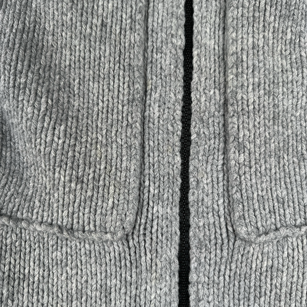 Stone Island 2011 Grey Wool Blend Knit Heavyweight Zipped Jumper - Large