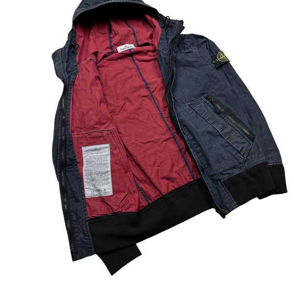 Stone Island Navy 2013 Tela Stella Hooded Jacket - Small