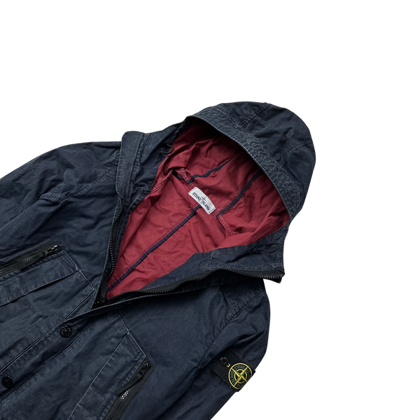 Stone Island Navy 2013 Tela Stella Hooded Jacket - Small