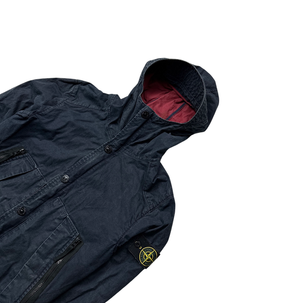 Stone Island Navy 2013 Tela Stella Hooded Jacket - Small