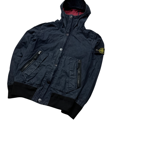 Stone Island Navy 2013 Tela Stella Hooded Jacket - Small