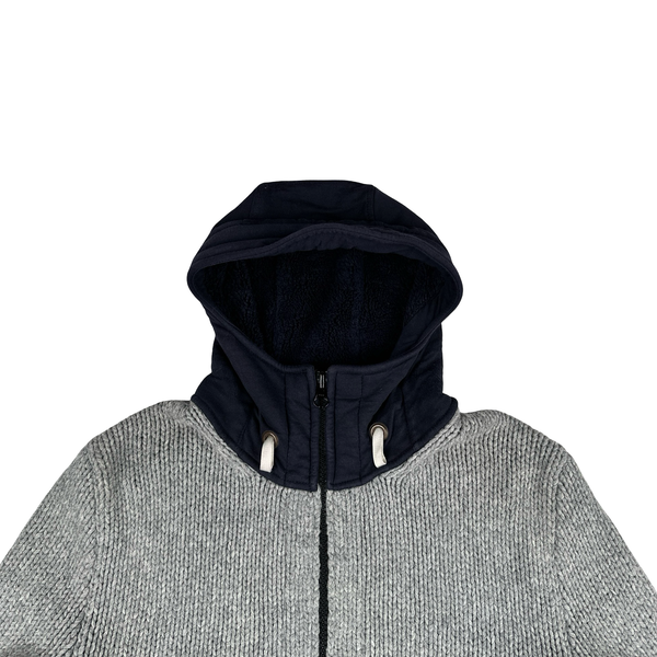 Stone Island 2011 Grey Wool Blend Knit Heavyweight Zipped Jumper - Large