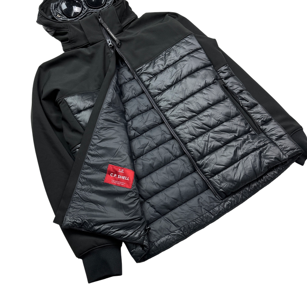 CP Company Black Hybrid Padded Soft Shell Jacket - Large