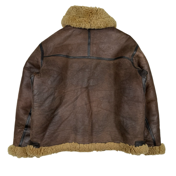 Cirrus Shearling Lined Aviator Pilot Thick Leather Vintage Jacket - 3XL