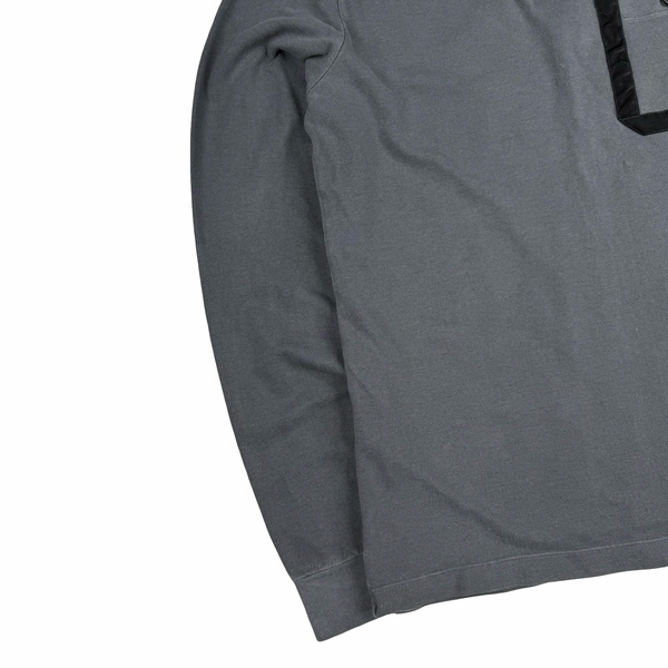 Stone Island Grey Button Up Long Sleeve Polo Shirt - Medium