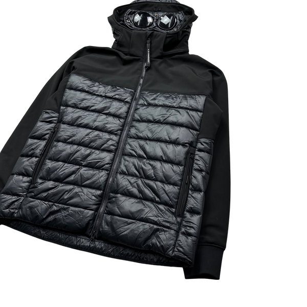 CP Company Black Hybrid Padded Soft Shell Jacket Large